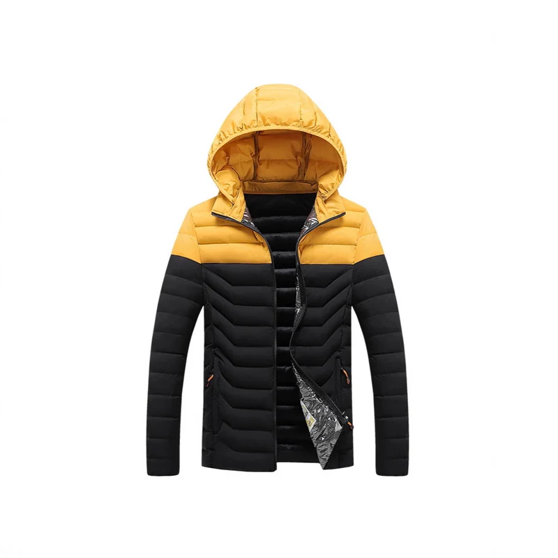 Herren Ultraleichte gesteppte Kapuzenjacke mit Chevron-Steppung, winddichter Außenlage und Thermofutter Nord Taschen