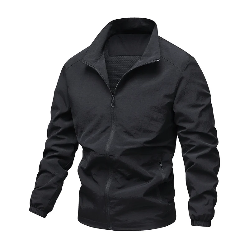 Herren Thermoisolierte Windbreakerjacke mit Fleece-Innenfutter, Stehkragen und Reißverschlusstaschen Nord Taschen