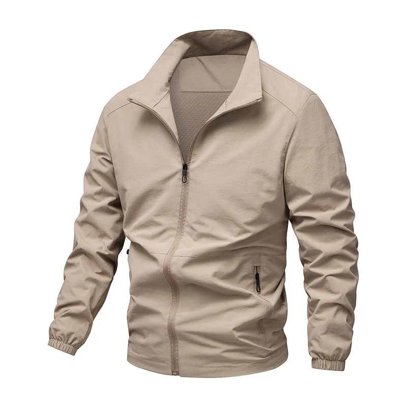 Herren Thermoisolierte Windbreakerjacke mit Fleece-Innenfutter, Stehkragen und Reißverschlusstaschen Nord Taschen