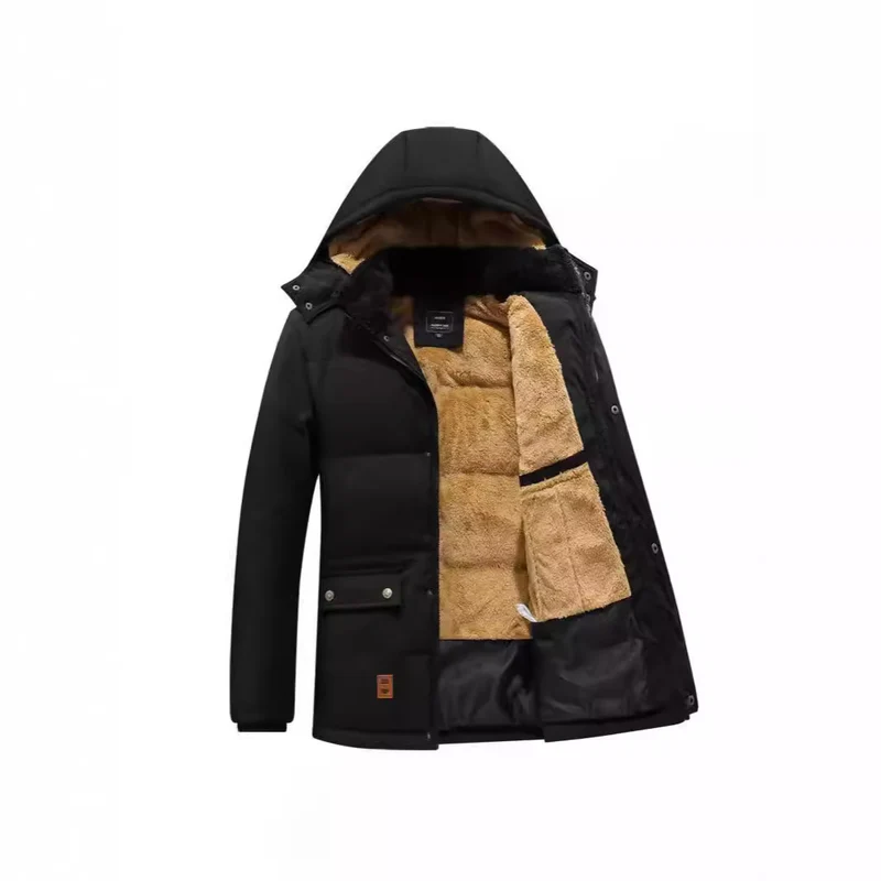 Herren Thermo-Parka mit kuscheliger Teddy-Innenfütterung und winddichter Außenhülle Nord Taschen