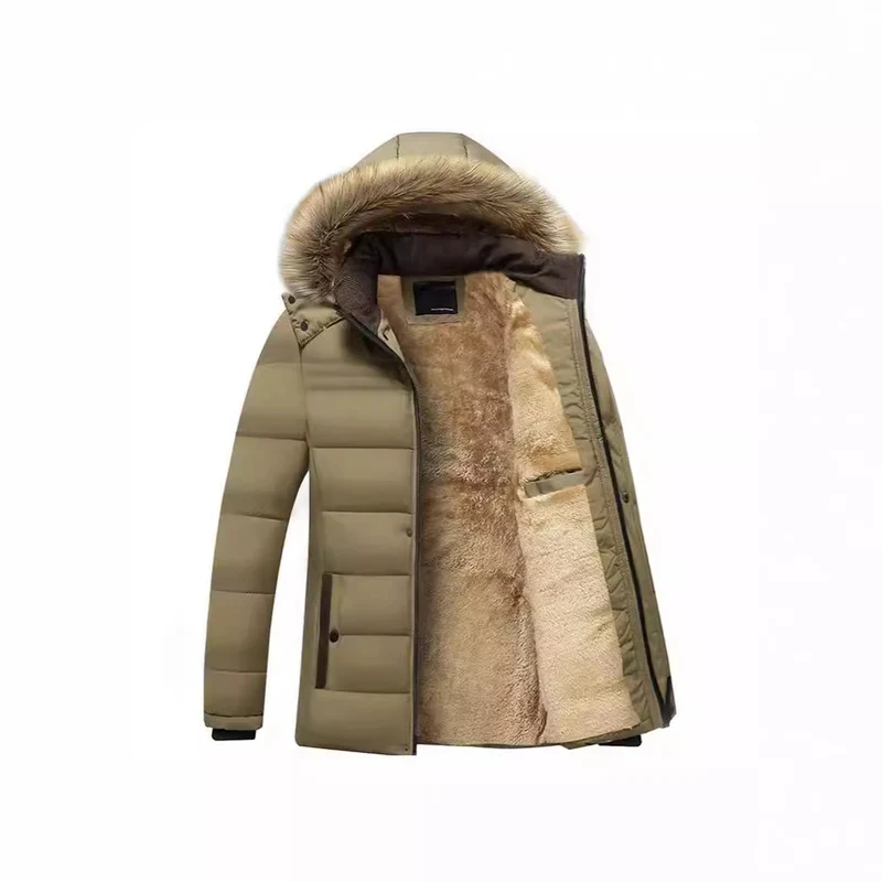 Herren Thermo-Parka mit kuscheligem Kunstfellinnenfutter und abnehmbarer Kapuze Nord Taschen