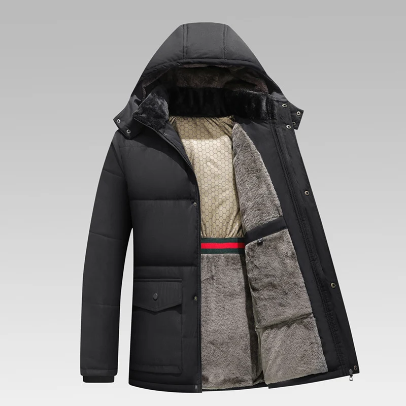 Herren Thermo-Parka mit kuscheligem Kunstfellinnenfutter und abnehmbarer Kapuze Nord Taschen