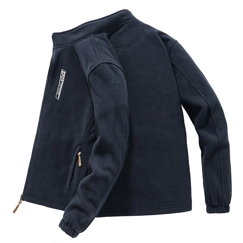 Herren Thermo-Fleecejacke mit doppellagigem Sherpa-Innenfutter und Stehkragen Nord Taschen