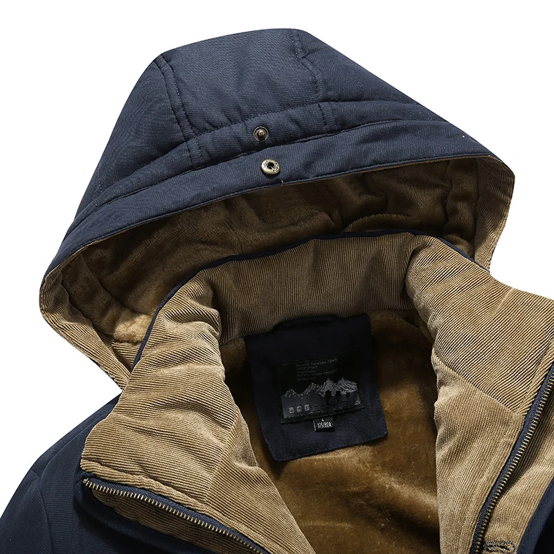 Herren Thermo-Feldparka mit abnehmbarer Kapuze und Teddyfutter Nord Taschen