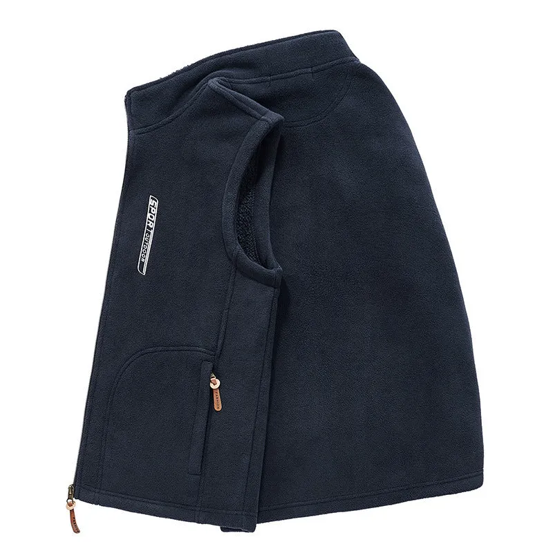 Herren Teddyfleece-Weste mit Sherpa-Innenfutter, Stehkragen und Reißverschlusstaschen Nord Taschen