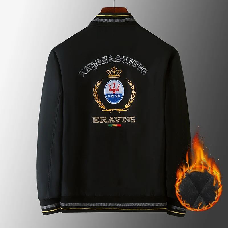 Herren Stickdetail-Bomberjacke im Retro-Crest-Stil mit Emblemstickerei und Reißverschluss-Ärmeltasche Nord Taschen