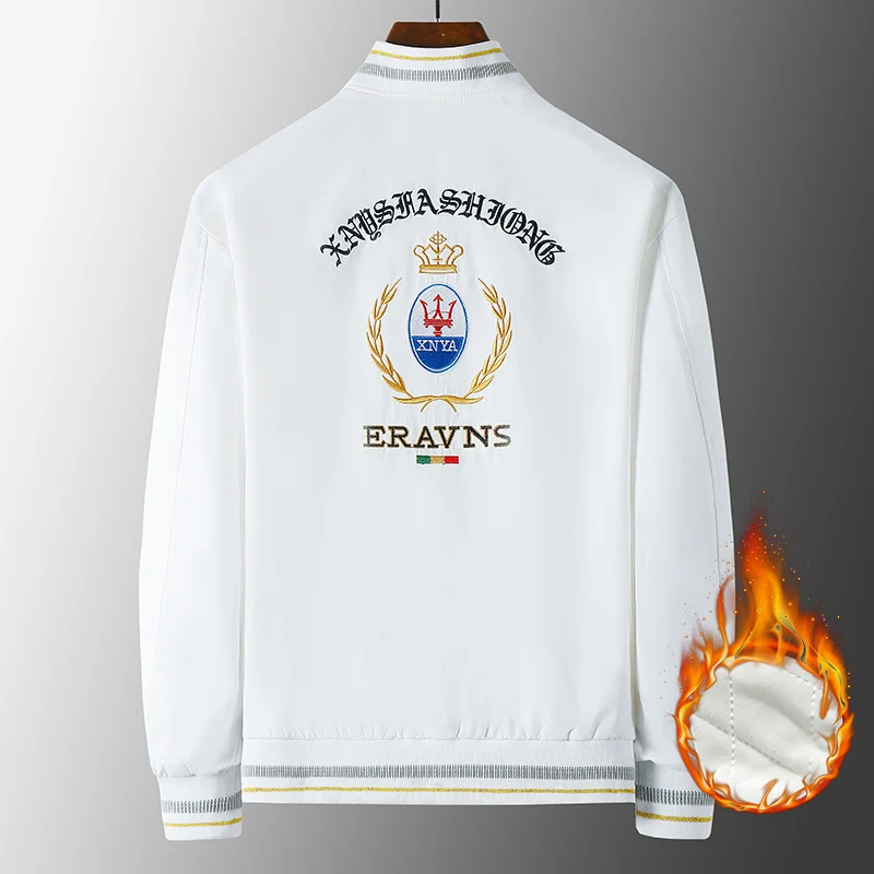 Herren Stickdetail-Bomberjacke im Retro-Crest-Stil mit Emblemstickerei und Reißverschluss-Ärmeltasche Nord Taschen
