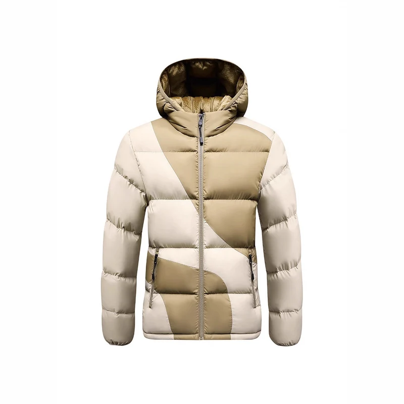 Herren Steppjacke mit Kapuze, auffälligem Colourblock-Muster und thermischer Isolierung Nord Taschen