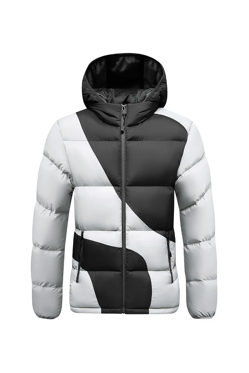 Herren Steppjacke mit Kapuze, auffälligem Colourblock-Muster und thermischer Isolierung Nord Taschen