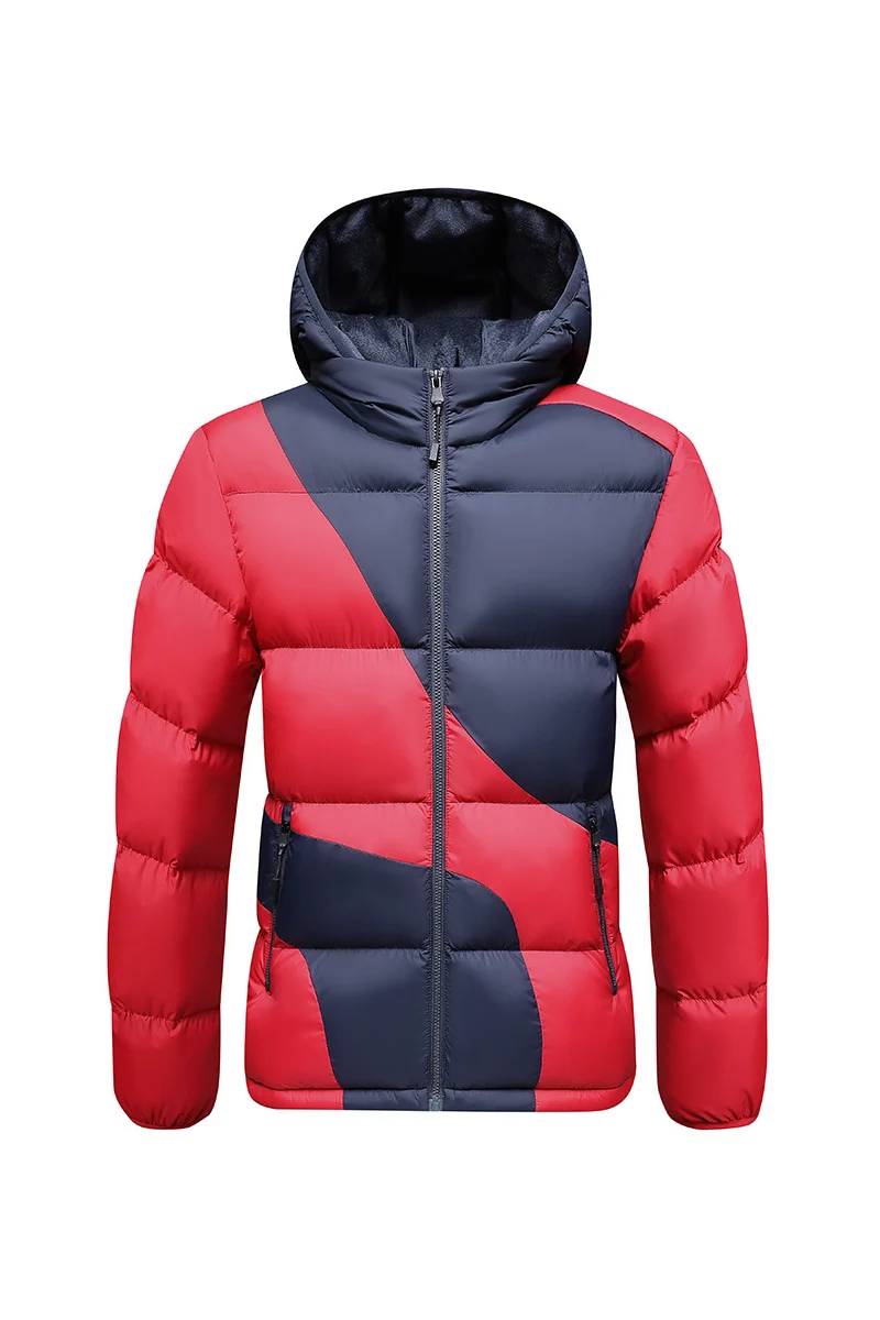 Herren Steppjacke mit Kapuze, auffälligem Colourblock-Muster und thermischer Isolierung Nord Taschen