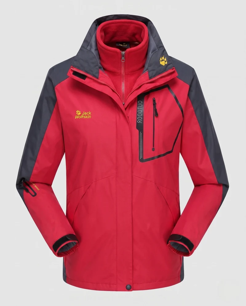 Herren Drei-in-Eins Softshell-Fleece Trekkingjacke mit abnehmbarer Kapuze