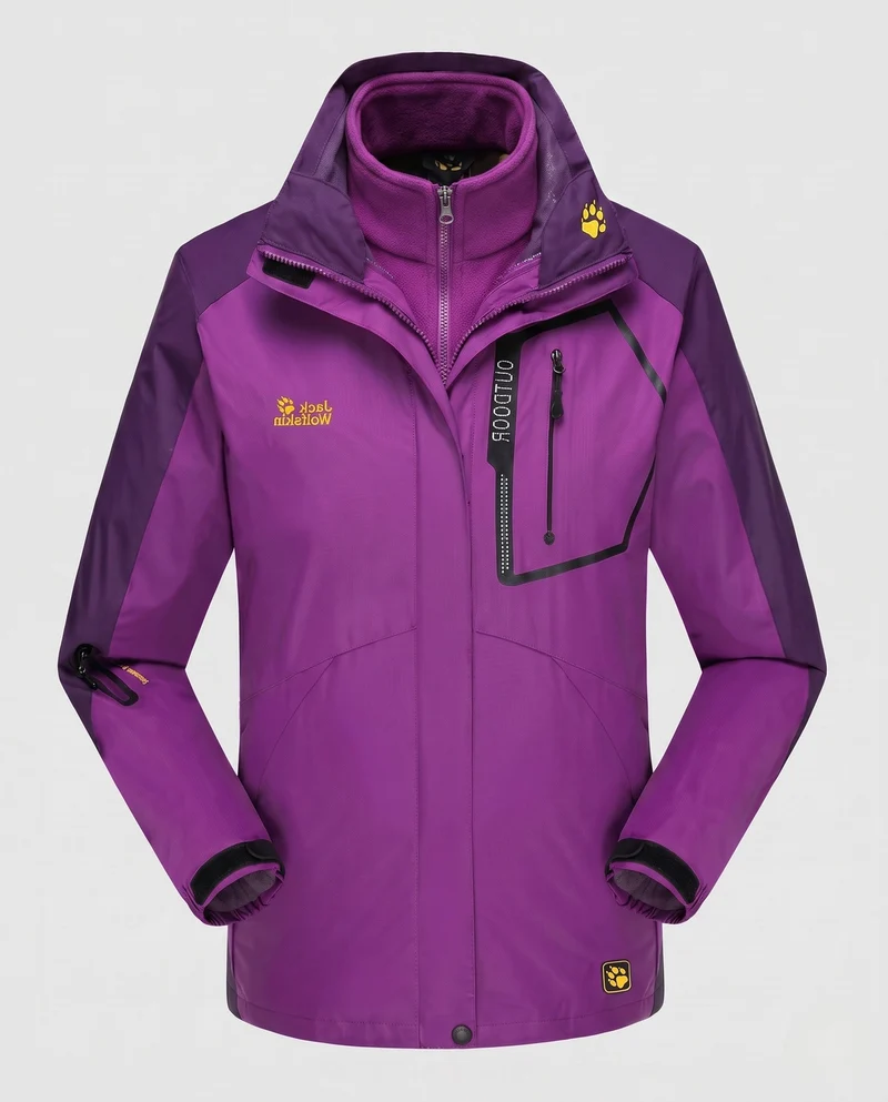 Herren Drei-in-Eins Softshell-Fleece Trekkingjacke mit abnehmbarer Kapuze