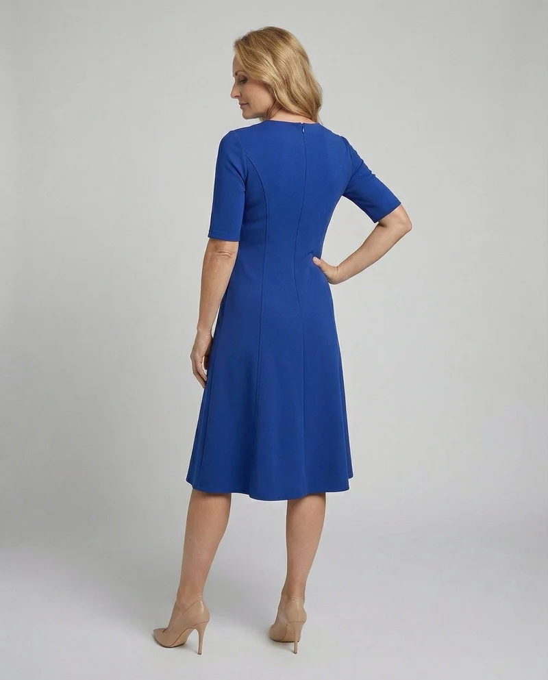 Damen Midikleid elegant Halbarm