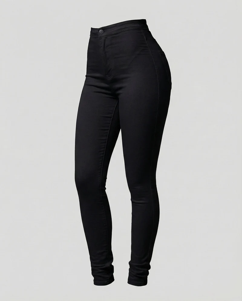 Damen nan hochgeschnittene Stretch-Jeanshose mit schmalem Beinverlauf, formendem Komfortbund und aufgesetzten Gesäßtaschen - Vittorelli