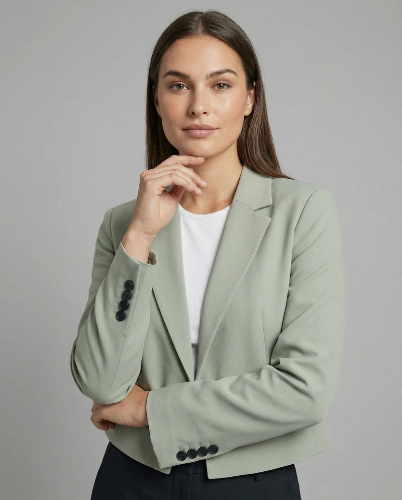 Damen Noble Satinfutter Kurzblazer