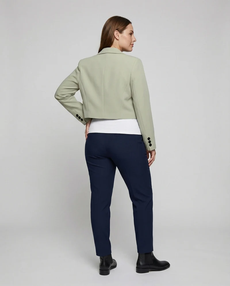 Damen Noble Satinfutter Kurzblazer
