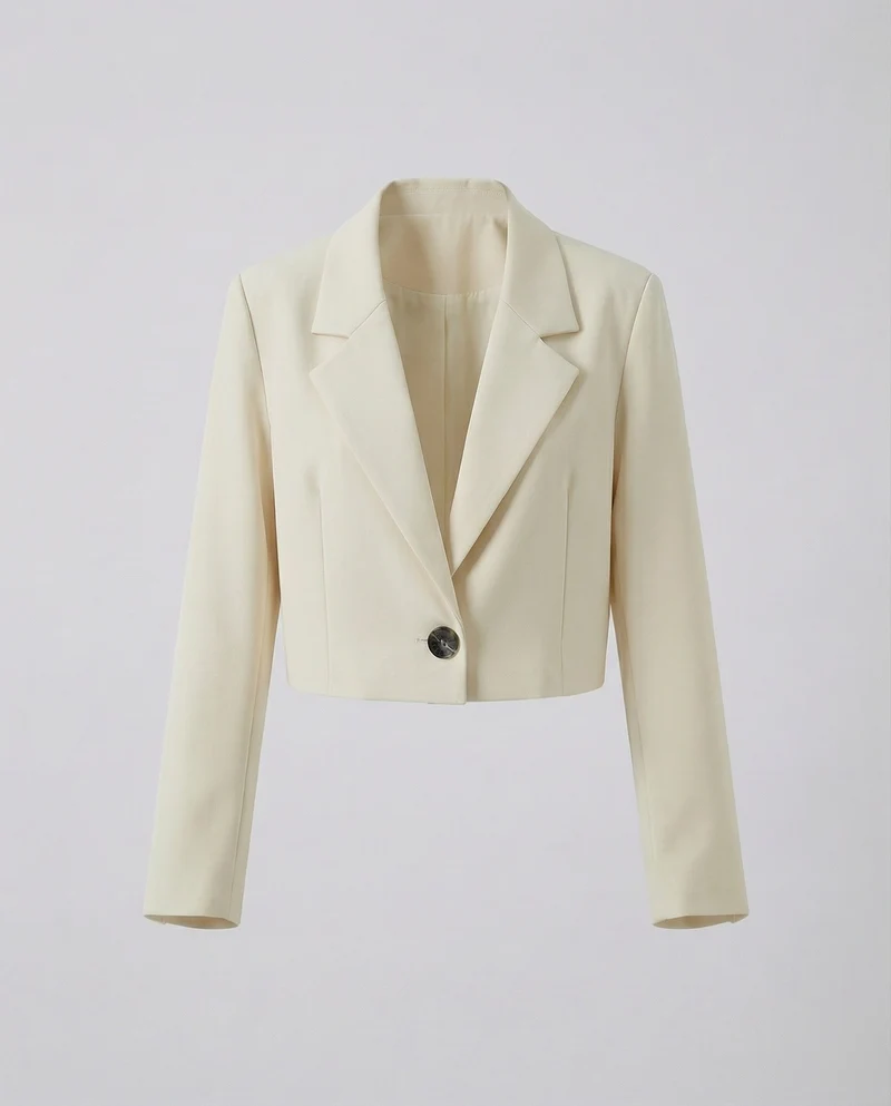 Damen Noble Satinfutter Kurzblazer