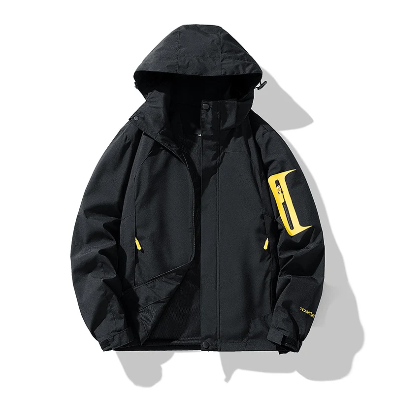 Herren Technische Outdoor-Softshelljacke mit Kapuze, Ärmeltasche und Mesh-Futter Nord Taschen
