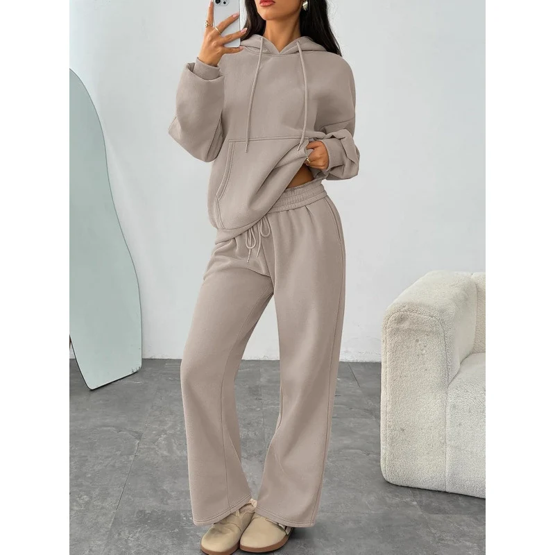 Damen Bequemer Oversized Jogginganzug Nord Taschen