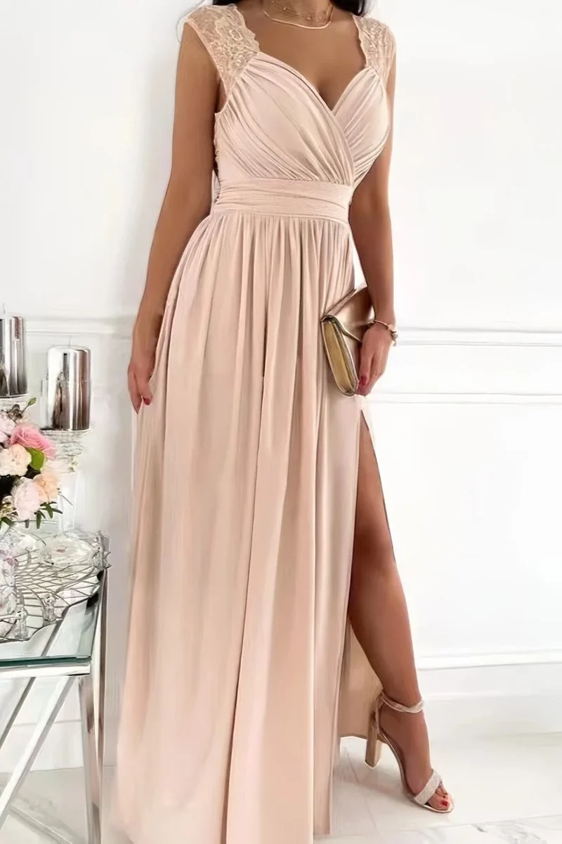 Ärmelloses Spitzenkleid mit Öffnung am Saum und am Rücken - Vittorelli