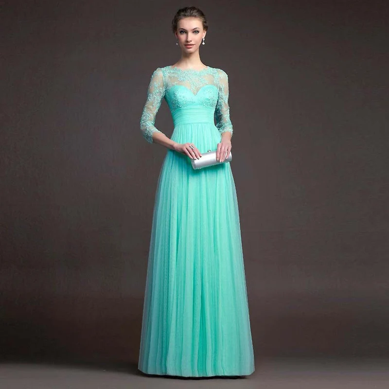 Damen Elegantes Abendkleid mit transparenter Spitze und schickem Rock Nord Taschen