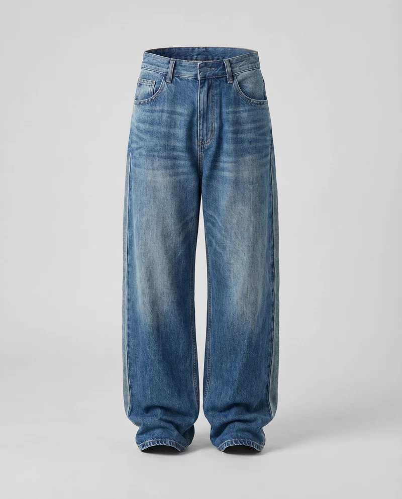 Herren Urbane Extraweites Bein Denim Relax-Jeans - Vittorelli