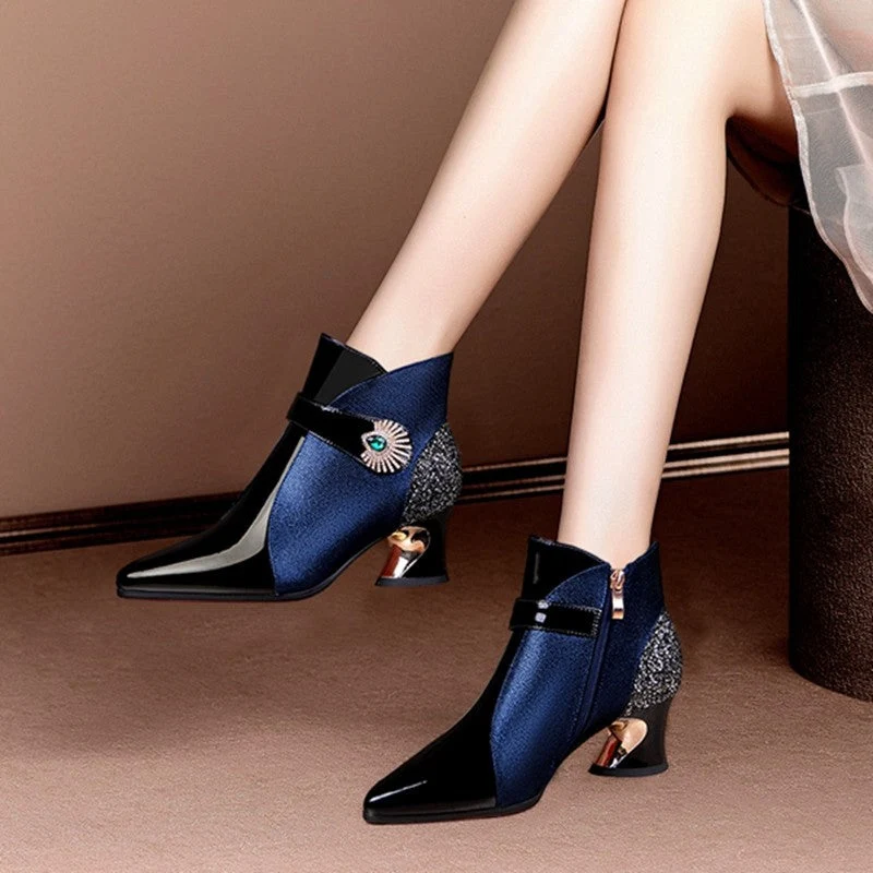 Damen modische Stiefeletten mit funkelndem Akzent