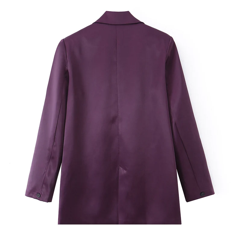 Damen Eleganter Satin-Blazer im Oversized-Look mit Schalkragen und Pattentaschen Nord Taschen