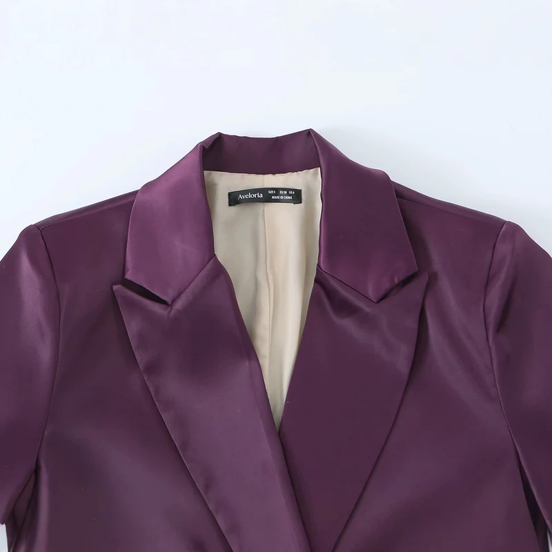 Damen Eleganter Satin-Blazer im Oversized-Look mit Schalkragen und Pattentaschen Nord Taschen