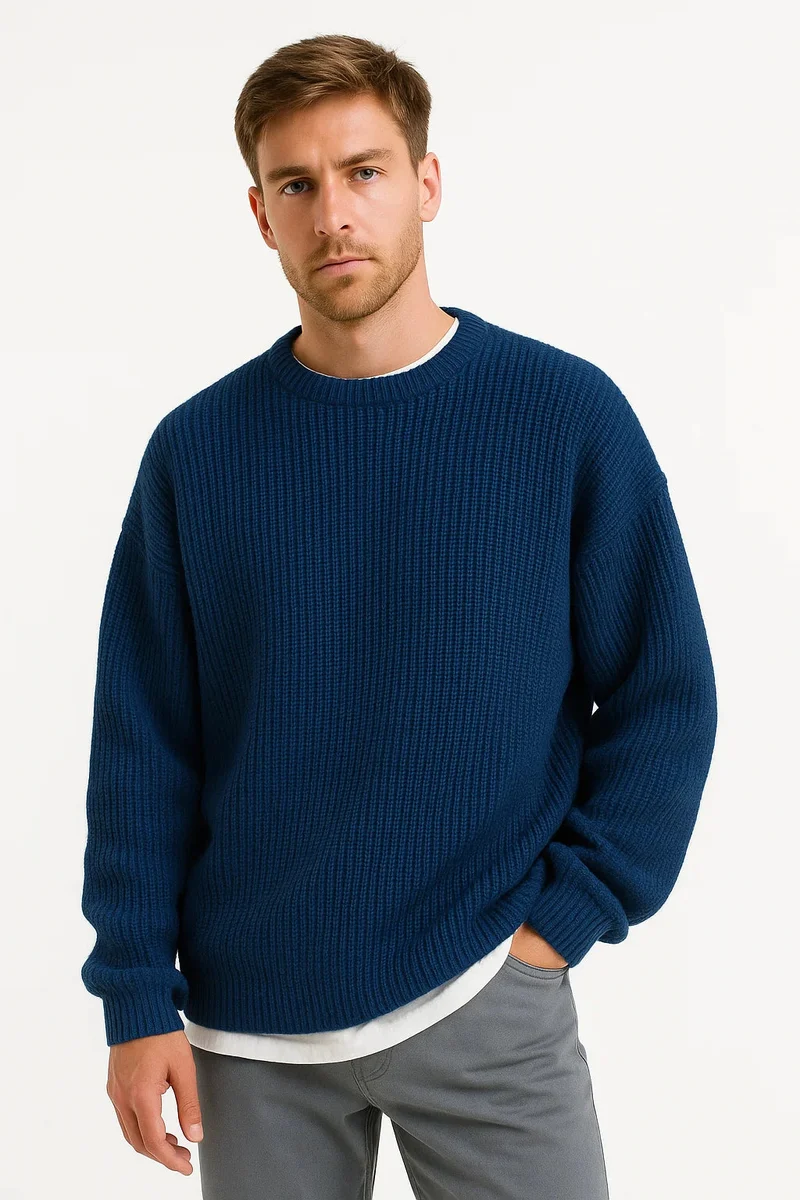 Herren Strickpullover Oversized mit gerippter Textur Avellé