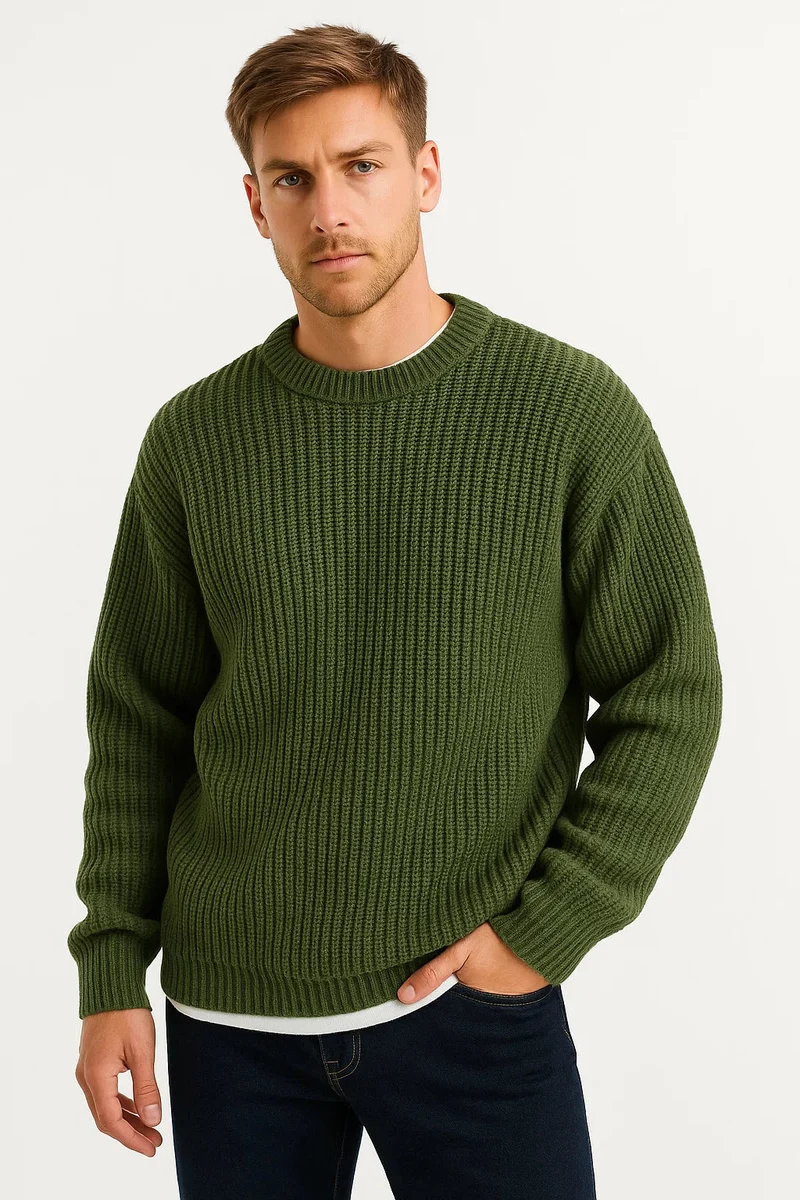 Herren Strickpullover Oversized mit gerippter Textur Avellé