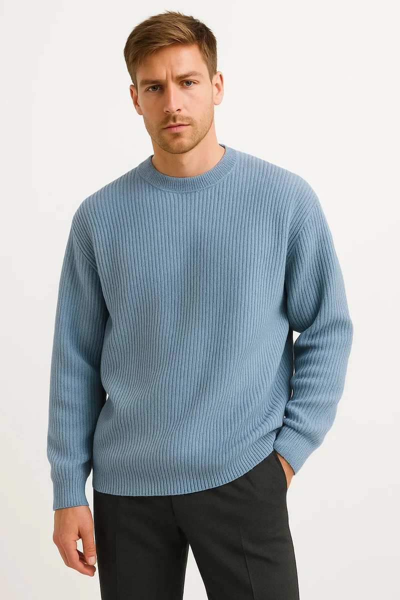 Herren Strickpullover Oversized mit gerippter Textur Avellé