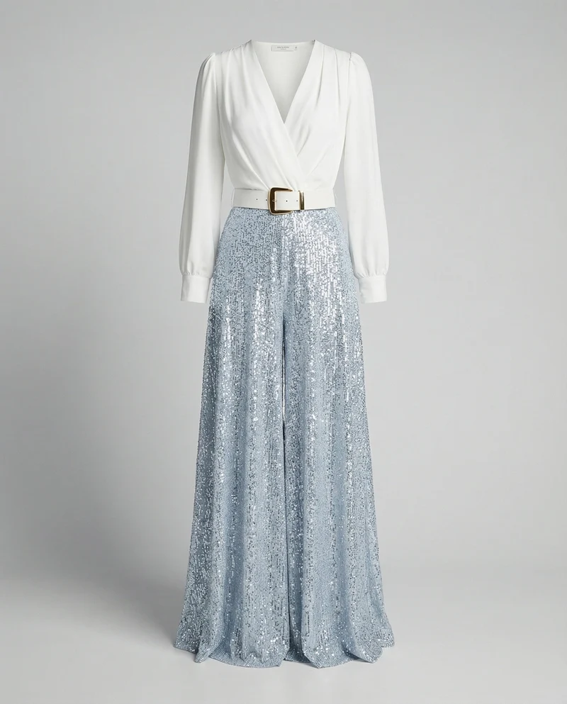 Elegante Pailletten MischgewNord Taschene Gala-Ensemble
