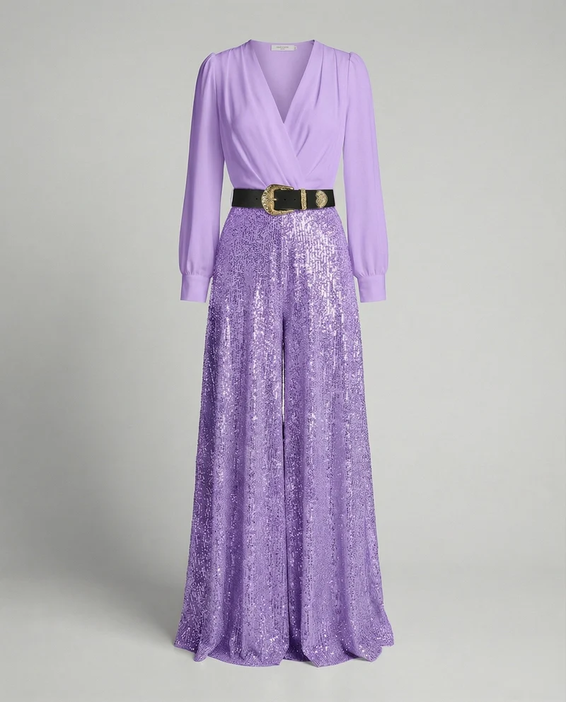 Elegante Pailletten MischgewNord Taschene Gala-Ensemble