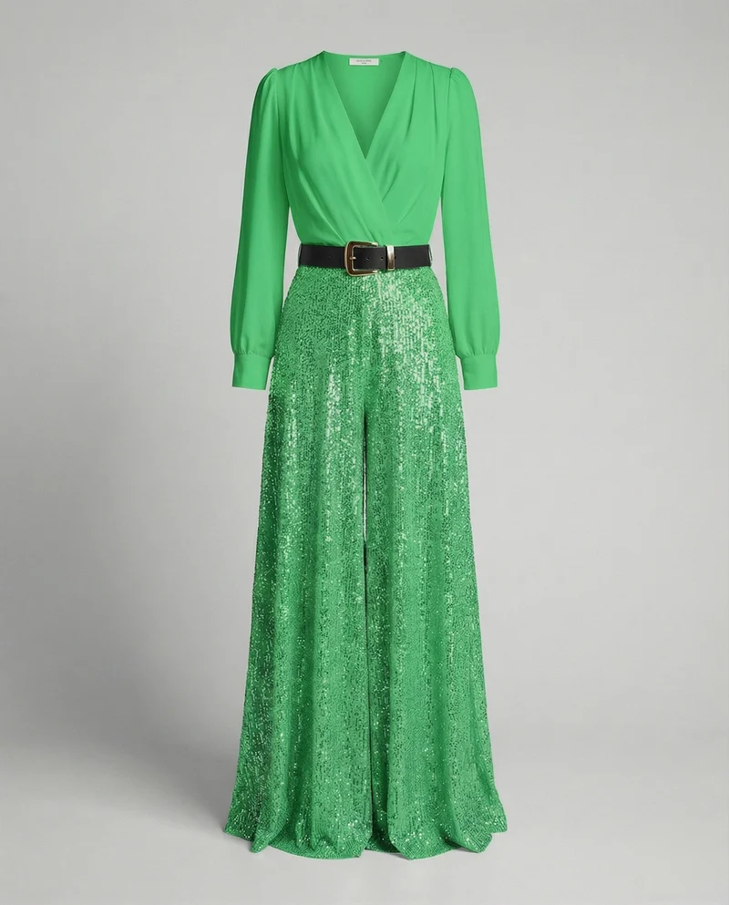 Elegante Pailletten MischgewNord Taschene Gala-Ensemble