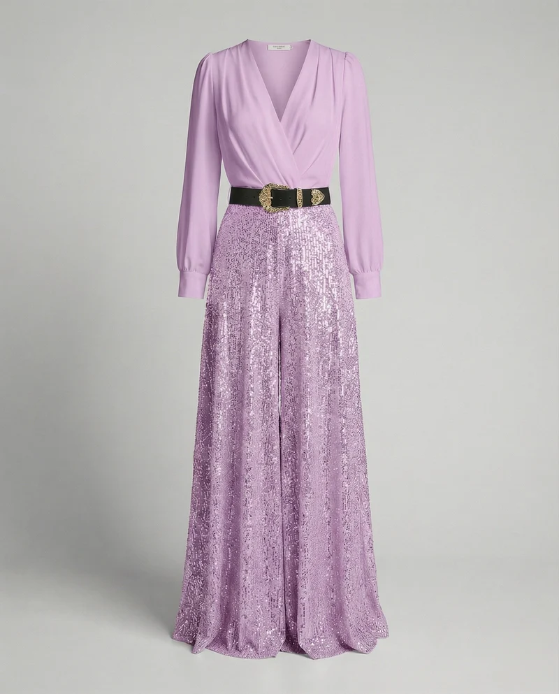 Elegante Pailletten MischgewNord Taschene Gala-Ensemble