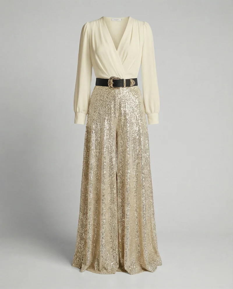 Elegante Pailletten MischgewNord Taschene Gala-Ensemble