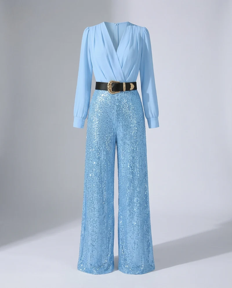 Elegante Pailletten MischgewNord Taschene Gala-Ensemble