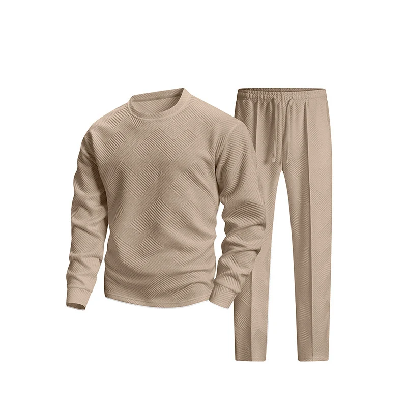 Herren Texturierter Lounge-Set aus Sweat mit Slim-Relax Jogginghose Nord Taschen