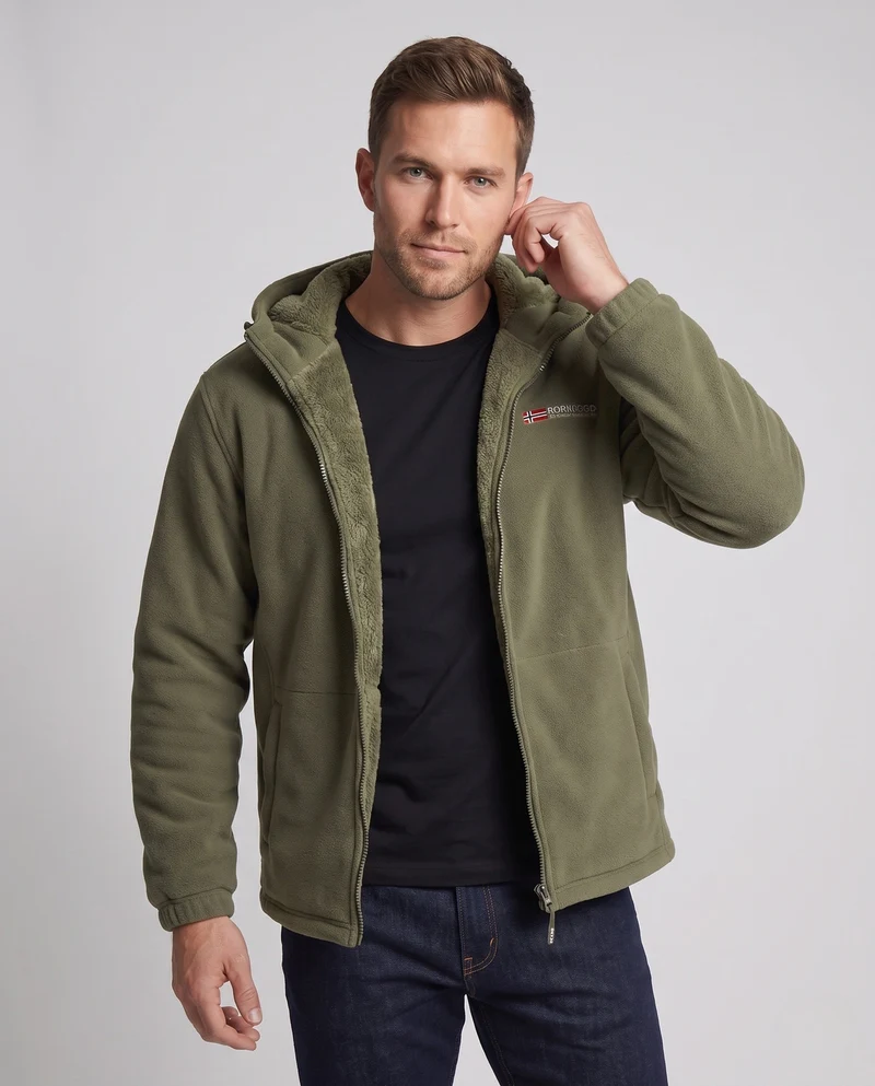 Herren Bequeme und Warme Fleecejacke Nord Taschen