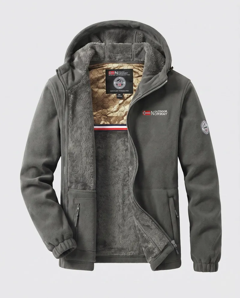 Herren Bequeme und Warme Fleecejacke Nord Taschen