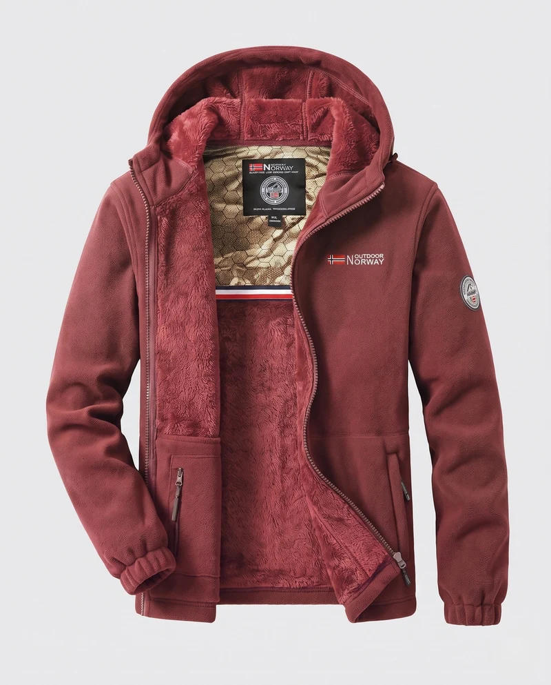 Herren Bequeme und Warme Fleecejacke Nord Taschen