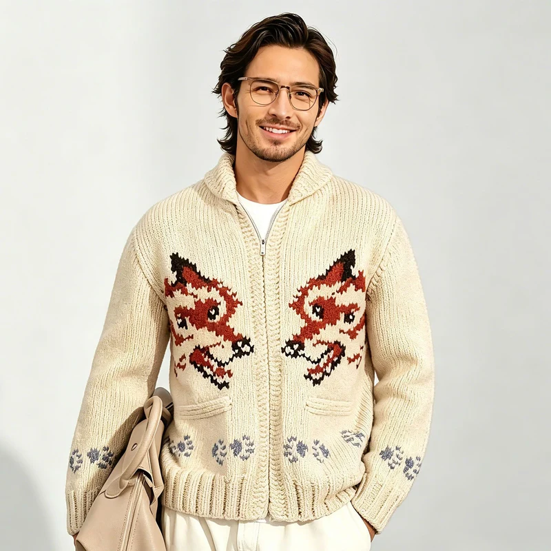Herren Strickjacke Nord Taschen