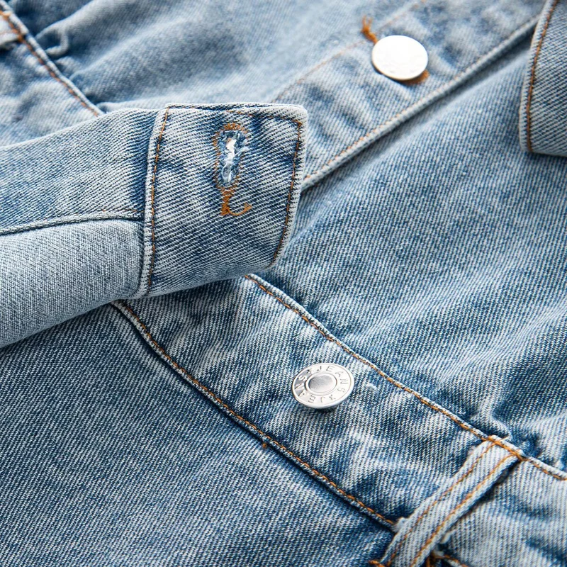 Damen Jeanskleid mit Taillengürtel, Hemdkragen und aufgesetzten Brusttaschen Nord Taschen