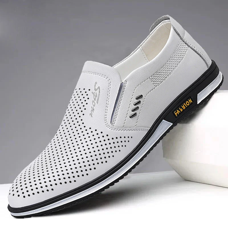 Herren Elegante Slip-On Lederschuhe mit rutschfestem Profil und atmungsaktiver Struktur
