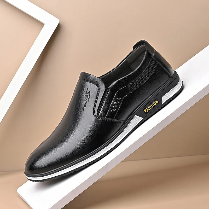 Herren Elegante Slip-On Lederschuhe mit rutschfestem Profil und atmungsaktiver Struktur