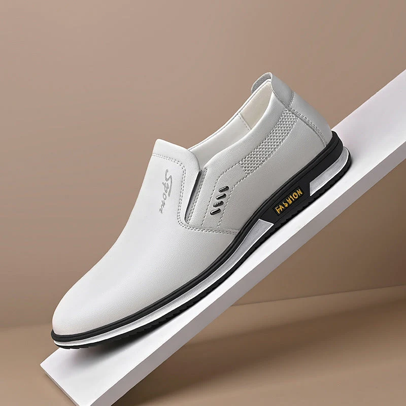 Herren Elegante Slip-On Lederschuhe mit rutschfestem Profil und atmungsaktiver Struktur