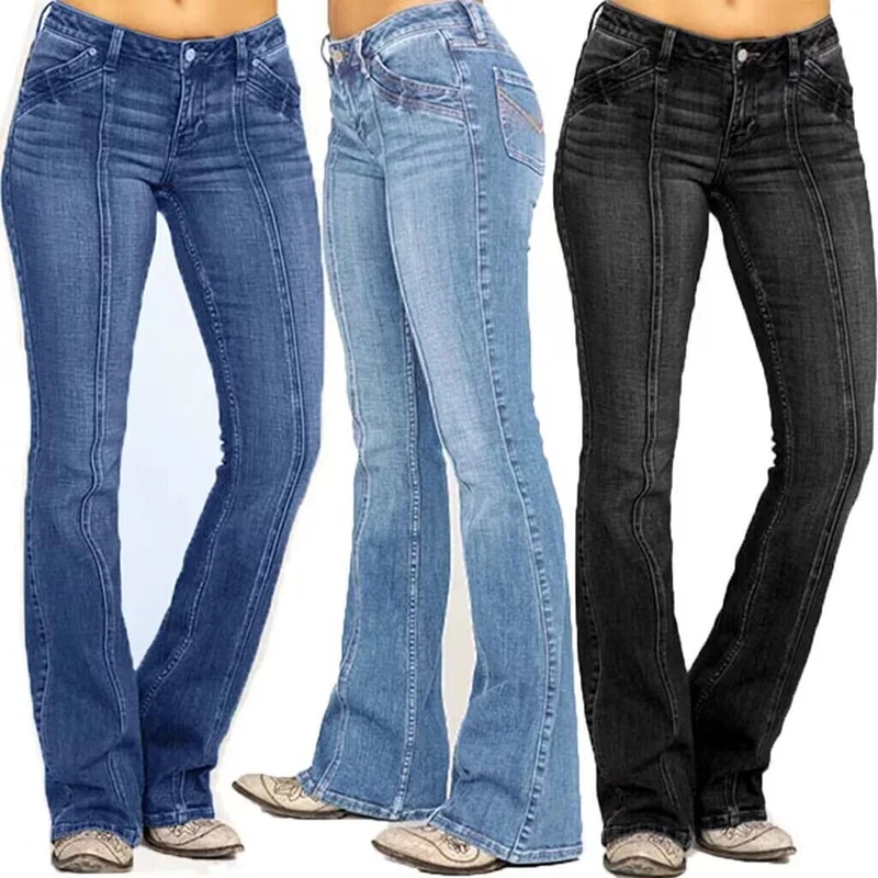 Damen Bootcut Jeans mit Stretch und elegantem Schnitt - Arvani
