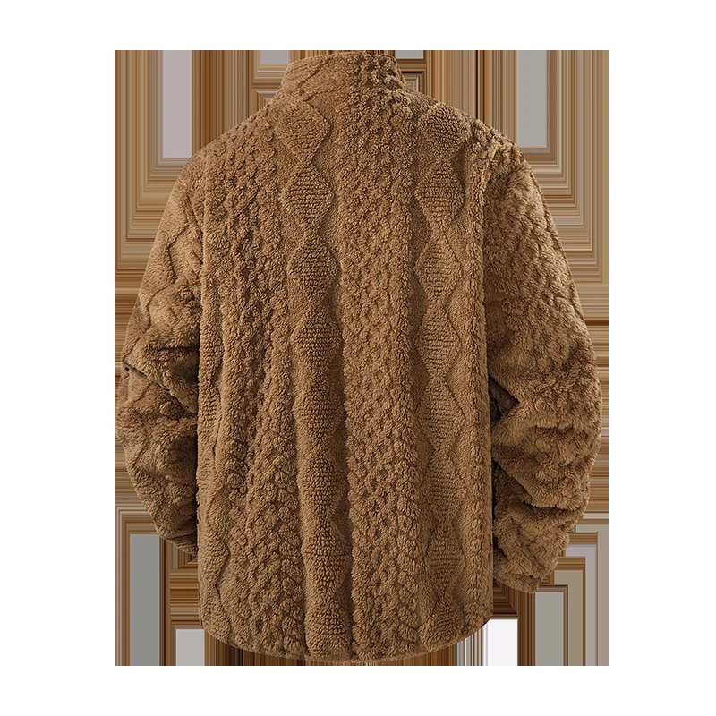Herren Modische Fleecejacke mit hohem Kragen Nord Taschen