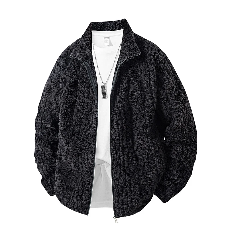 Herren Modische Fleecejacke mit hohem Kragen Nord Taschen